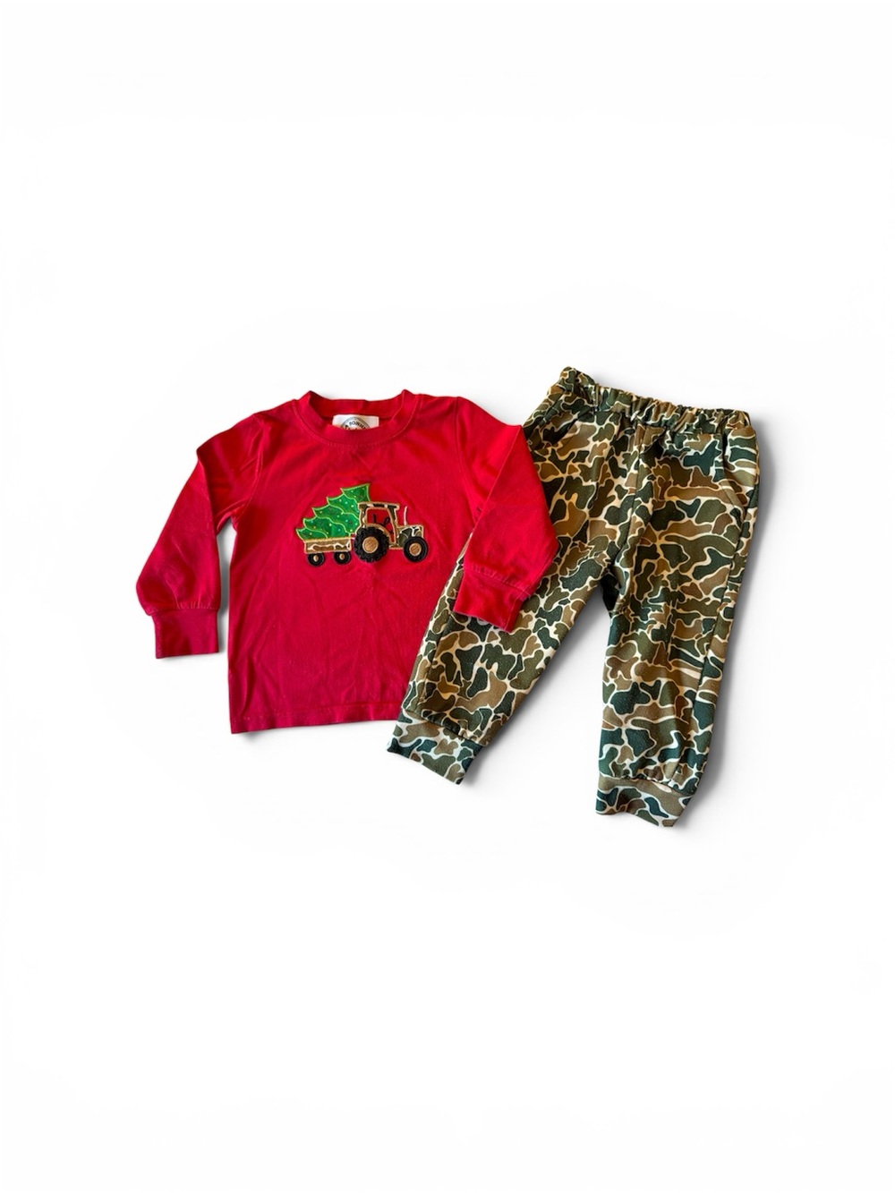 LA BONNE SOIRÉE Boutique Baby Christmas Camo Long SleeveT Shirt Pants Set 12-18M